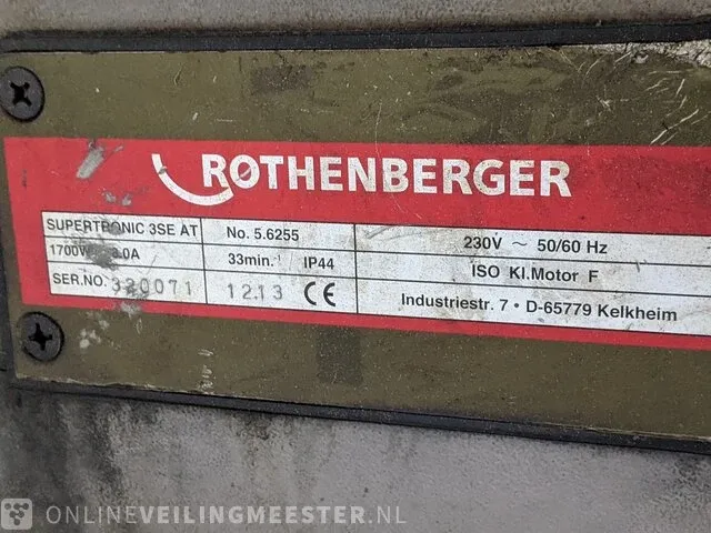Draadsnijapparaat rothenberger, supertronic 3" se, bouwjaar 2014 - afbeelding 3 van  14
