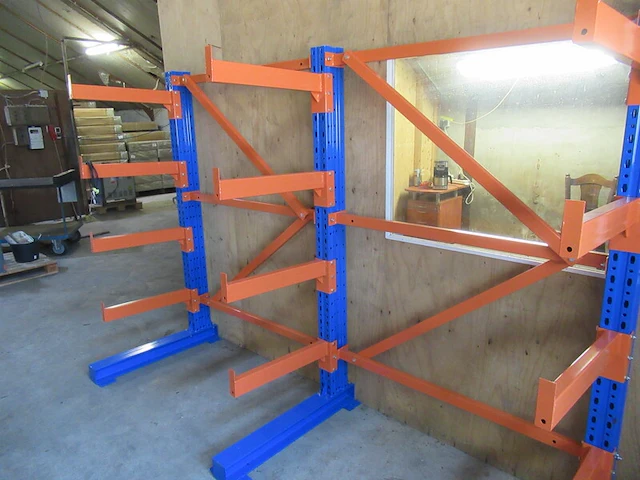 Draagarm stelling heda, 2 secties l ca 272 cm, blauw / oranje - afbeelding 3 van  5
