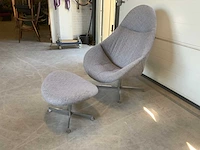 Draaifauteuil met voetenbankje - afbeelding 3 van  5