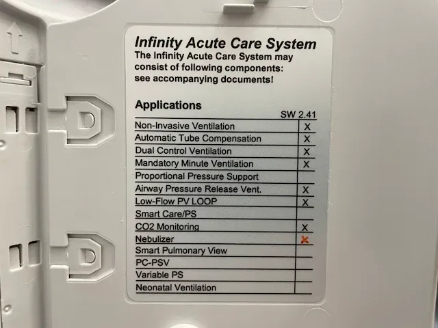 Dräger - infinity v500 - ventilator and life support system - afbeelding 10 van  11
