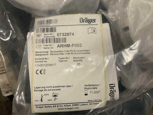 Dräger 1140 p3r partikelfilter (500x) - afbeelding 3 van  3