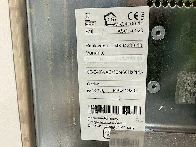 Dräger zeus infinity anesthesie toestel incl. verdamper - afbeelding 10 van  12