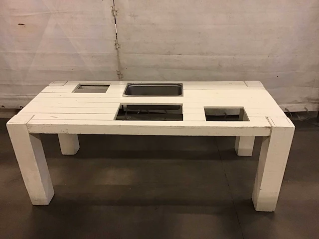 Drankentafel hout wit - afbeelding 1 van  4