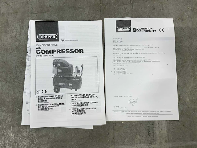 Draper - 24l - luchtcompressor - afbeelding 5 van  13