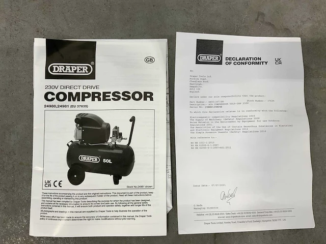 Draper - 50l - luchtcompressor - afbeelding 2 van  13