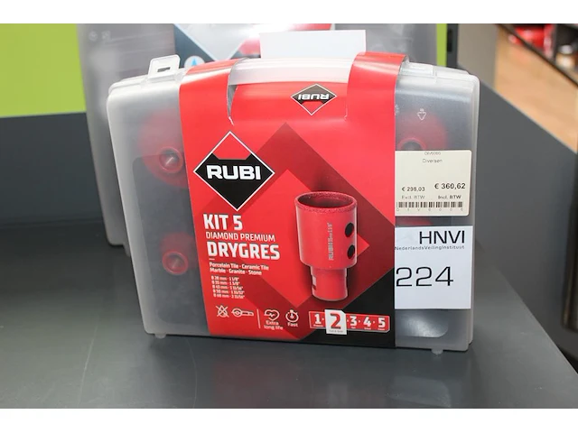 Draygres kit 5 rubi in kunststof koffer - afbeelding 1 van  2
