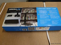 Dreamled dll-70 alles-in-één verstelbare en opvouwbare multi-witte led sensor bureaulamp in lederlook met usb-lader - afbeelding 1 van  5