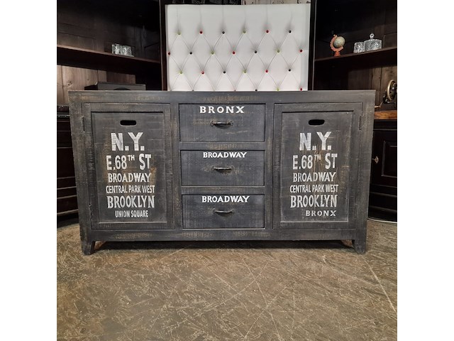 Dressoir chesterfield, bronx, grijs - afbeelding 1 van  9