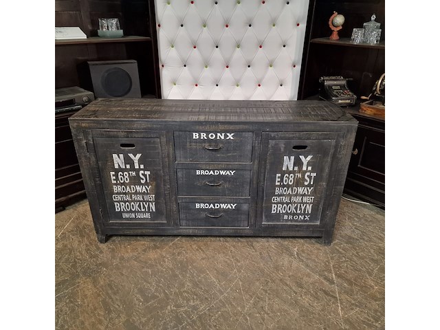 Dressoir chesterfield, bronx, grijs - afbeelding 2 van  9