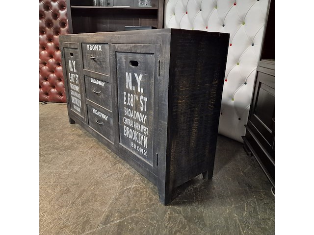 Dressoir chesterfield, bronx, grijs - afbeelding 3 van  9