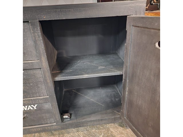 Dressoir chesterfield, bronx, grijs - afbeelding 6 van  9