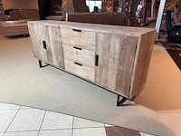 Dressoir, naturel eikenhout, zwart metalen onderstel - afbeelding 1 van  6