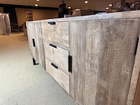 Dressoir, naturel eikenhout, zwart metalen onderstel - afbeelding 4 van  6