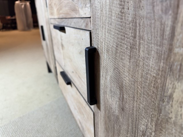 Dressoir, naturel eikenhout, zwart metalen onderstel - afbeelding 5 van  6