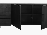 Dressoir, zwart mangohout, zwart metalen onderstel - afbeelding 4 van  5