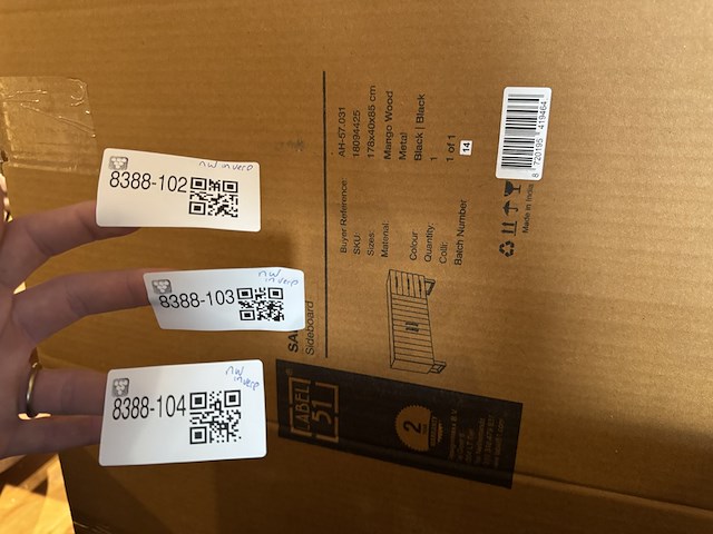 Dressoir, zwart mangohout, zwart metalen onderstel - afbeelding 5 van  5