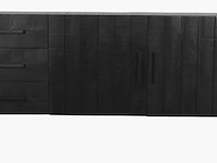 Dressoir, zwart mangohout, zwart metalen onderstel - afbeelding 2 van  5