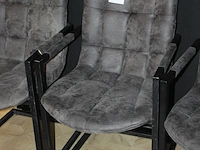 Drie antracieten buisstalen stoelen. - afbeelding 2 van  2