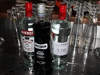 Drie flessen diverse vodka.