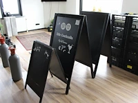 Drie houten stoepborden in twee maten waaronder 70 x 120 cm. - afbeelding 1 van  2