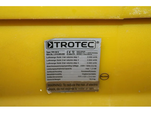 Drie luchtblowers trotec tfv30s. - afbeelding 2 van  3