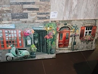 Drie prenten op doek. afmeting 60 x 40 cm. - afbeelding 2 van  2