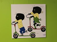 Drie schilderijen op hout jip en janneke. afmeting 80 x 80 cm. - afbeelding 4 van  4