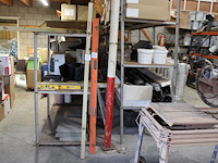 Drie stellingen met houten legbladen. afmeting 303 x 80 x 214 cm en 400 x 80 x 157 cm. en 400 x 160 x 157cm. - afbeelding 1 van  4