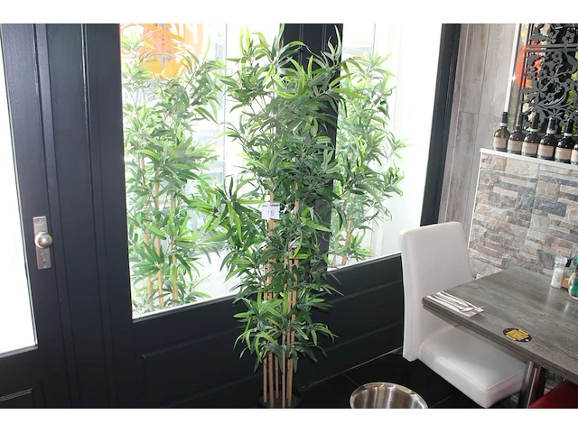 Drie stuks kunstbamboe in pot. hoogte 175 cm. - afbeelding 1 van  2