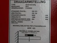 Driedelige draagarmstelling itolang 230 x 185 x 500 cm. met vijftien armen met lengte 160 cm. bouwjaar 2021... - afbeelding 3 van  4