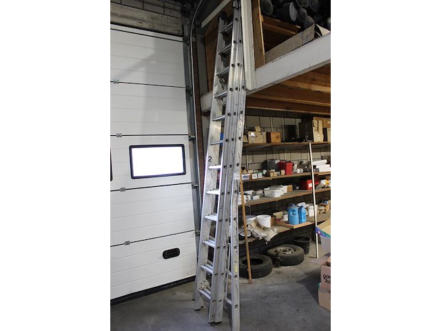 Driedelige opsteekladder dirks 3x 12 treden - afbeelding 2 van  4