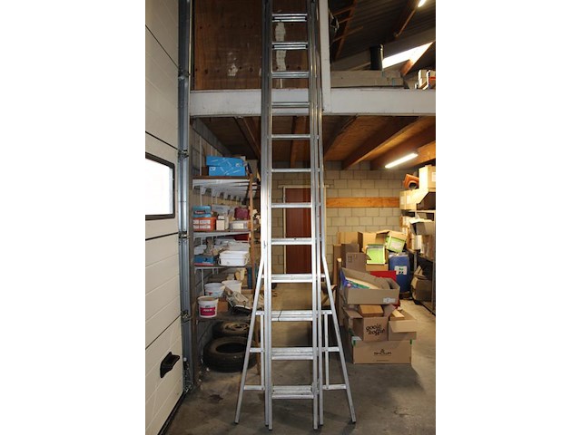 Driedelige opsteekladder dirks 3x 12 treden - afbeelding 4 van  4