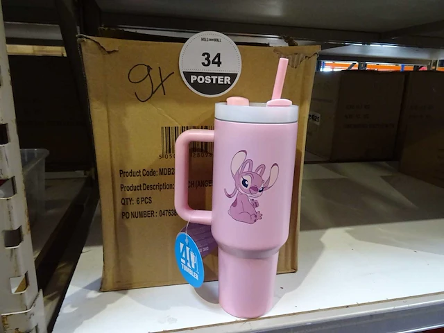 Drinkbeker 1,2l rvs lilo & stitch (9x) - afbeelding 1 van  2