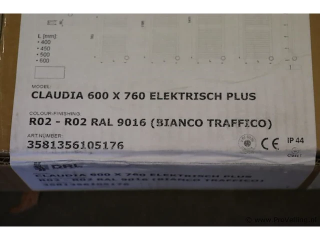 Drl handdoekradiator | model claudia | 600x760 elektrisch plus - afbeelding 3 van  3