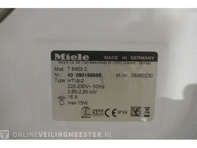 Droger miele, t8403c, wit - afbeelding 7 van  9