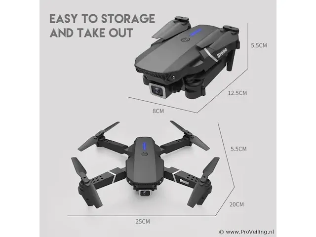Drone met 4k camera & 2 batterijen - zwart - afbeelding 3 van  3