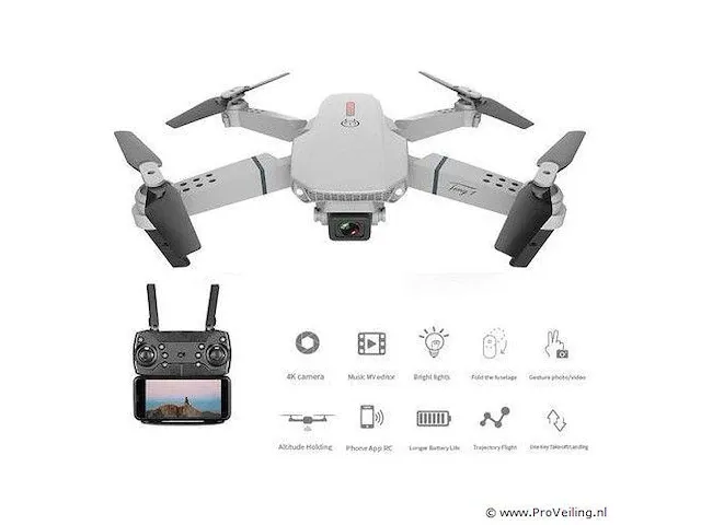Drone met 4k camera & 3 batterijen - grijs - afbeelding 3 van  4