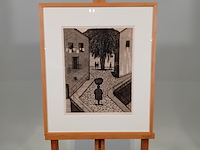 Drukwerk in lijst, f. lensvelt, triage de l'artiste 2/50, 1966 - afbeelding 1 van  9