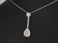 Druppelvormige hanger met briljant en princess geslepen diamanten excl. ketting - afbeelding 3 van  8