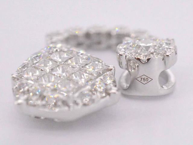 Druppelvormige hanger met briljant en princess geslepen diamanten excl. ketting - afbeelding 6 van  8