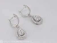 Druppelvormige oorhangers met briljant geslepen diamanten - afbeelding 6 van  8