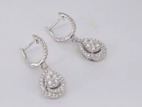 Druppelvormige oorhangers met briljant geslepen diamanten - afbeelding 7 van  10