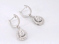 Druppelvormige oorhangers met briljant geslepen diamanten - afbeelding 7 van  10