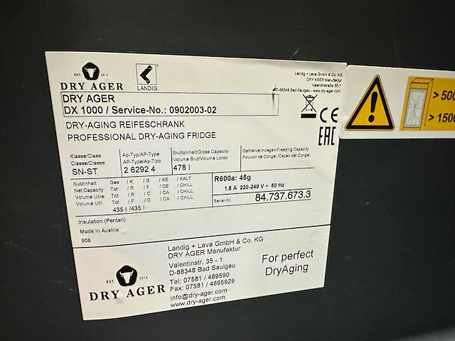 Dry ager - dx 1000 - vlees rijpingskast - afbeelding 7 van  7
