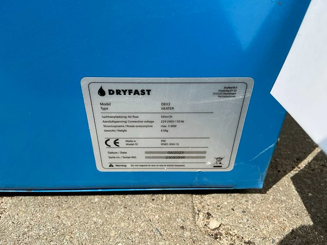 Dryfast deh3 heater - afbeelding 3 van  3