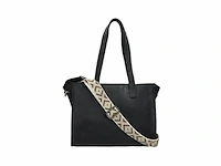 Dstrct medium schoudertas / crossbodytas dames leer zwart croco - afbeelding 1 van  3