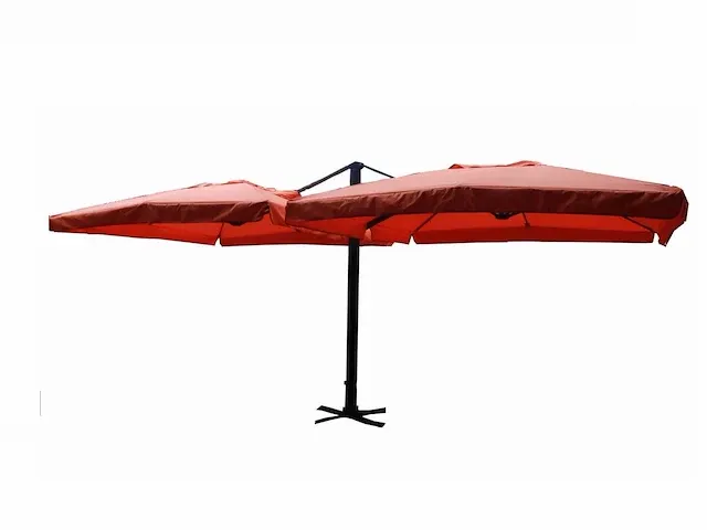 Dubbel hangende parasol oranje 300x300 cm - afbeelding 1 van  2