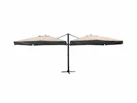 Dubbel hangende parasol zandkleurig (2 * 300x300cm)