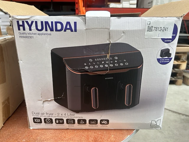 Dubbele airfryer 2x 4 liter hyundai - afbeelding 1 van  4