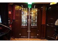 Dubbele café deuren met glas in lood - afbeelding 1 van  6